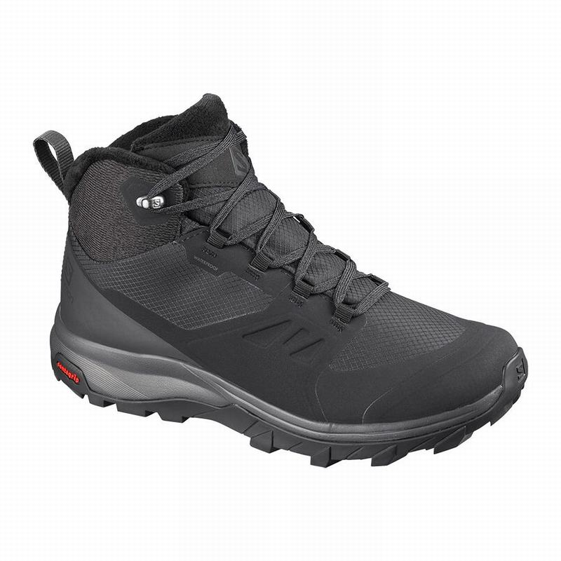 Salomon Singapore Womens Winter Boots - OUTSNAP CLIMASALOMON™ WATERPROOF Black | 41632-DOBM